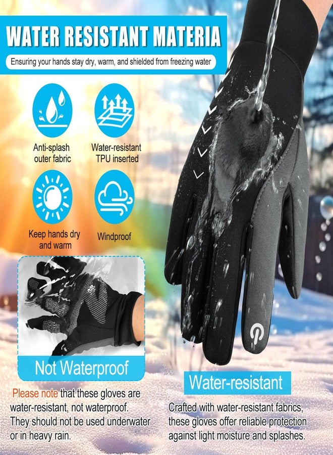 Cierto Winter Gloves Men Women: Touch Screen Thermal Cold Weather Gloves,Mens Womens Windproof Warm Gloves for Running Hiking Cycling Driving - Image 2
